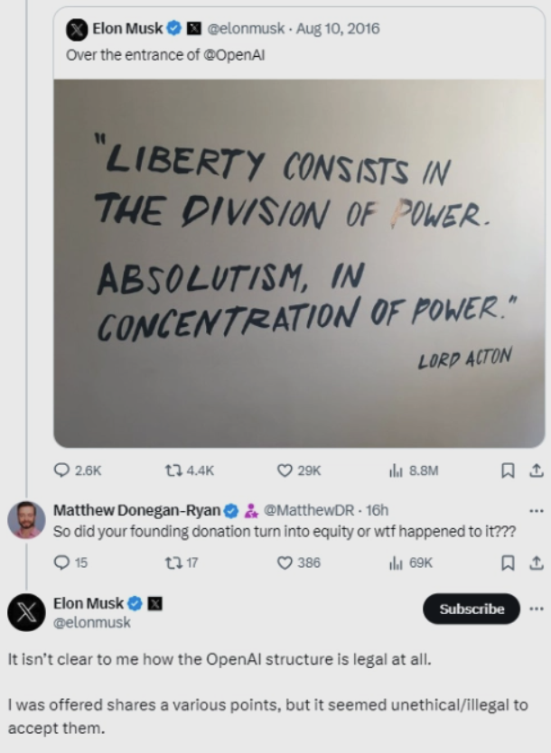 Sora发布后OpenAI 市值大涨,马斯克称OpenAI曾授予其股份,但他没要