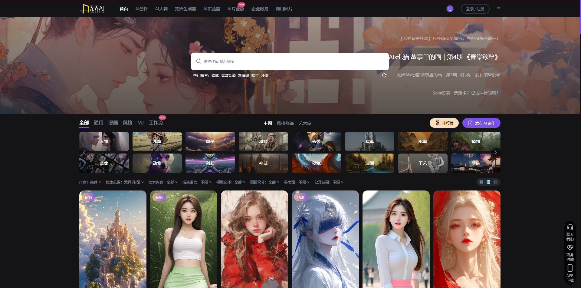 实用的AI绘画工具推荐:无界AI在线开启你的创意之旅