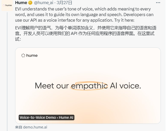 革命性AI助手EVI亮相,听懂人类语气引领智能交互新纪元