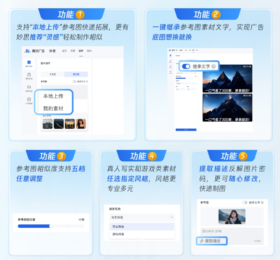 腾讯广告妙思平台重磅推出AI图生图功能,一键继承参考图素材文字,创意制作更高效