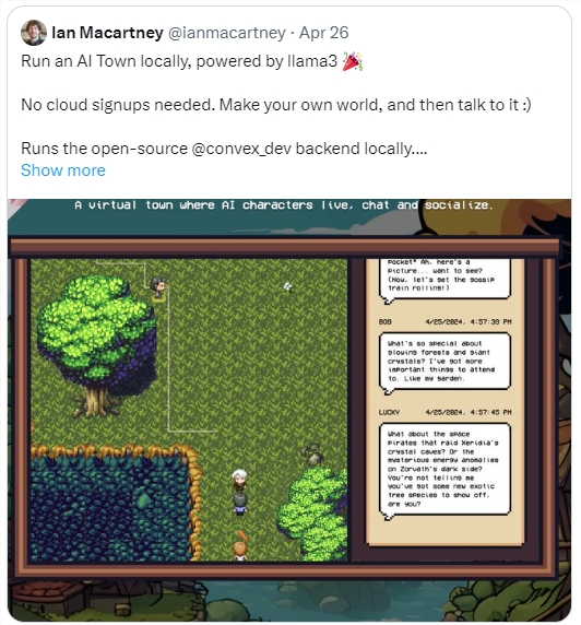AI小镇本地化运行新突破:Llama3助阵,Convex、Ollama等服务器全面支持