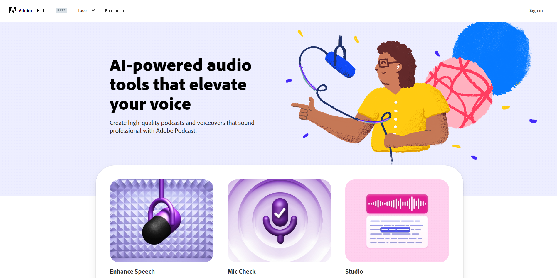 如何用AI进行语音降噪?Adobe Podcast:免费在线AI音频录制与编辑的利器