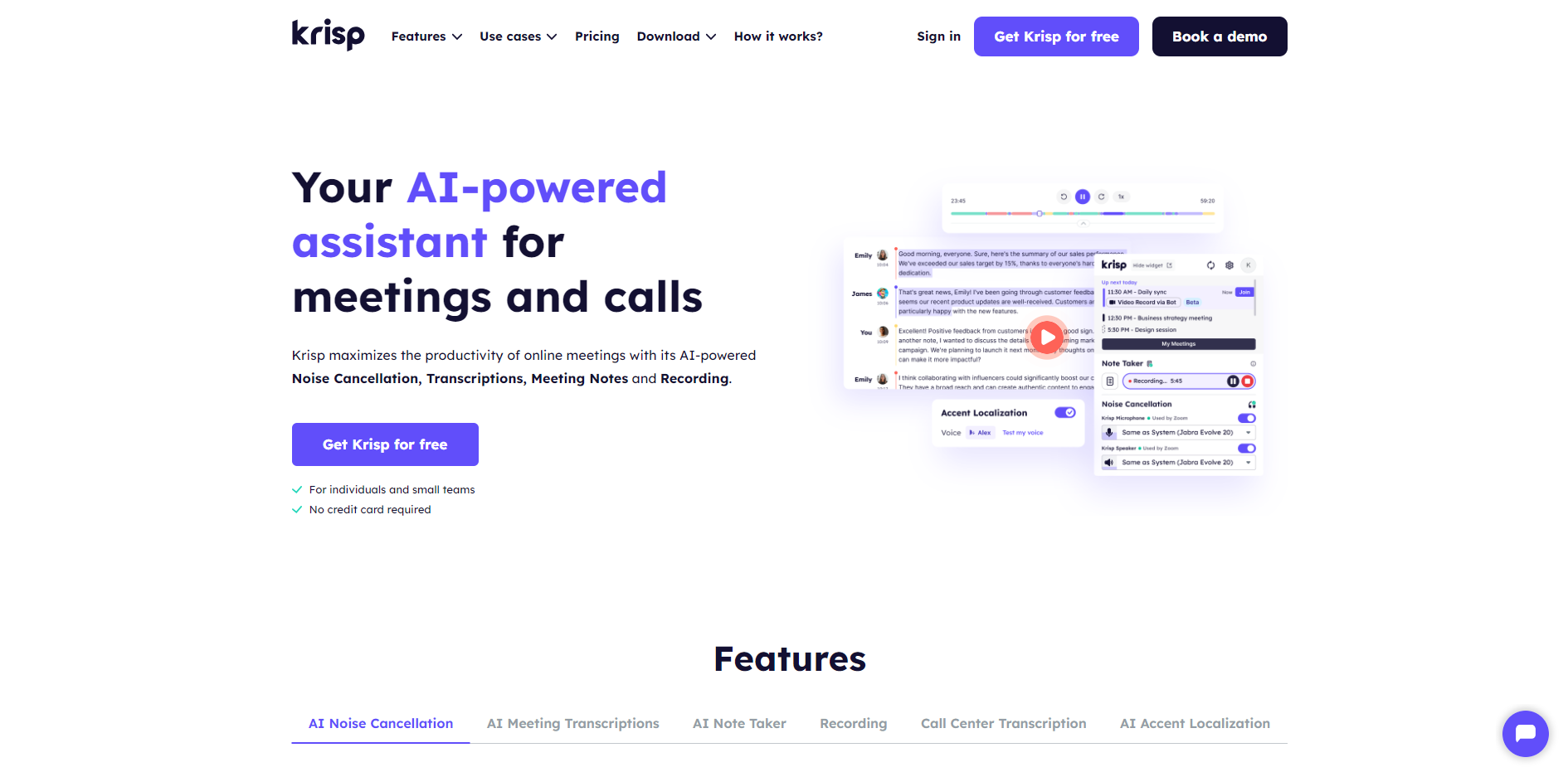 想用AI技术人工智能语言降噪?Krisp让通话更清晰、更安全