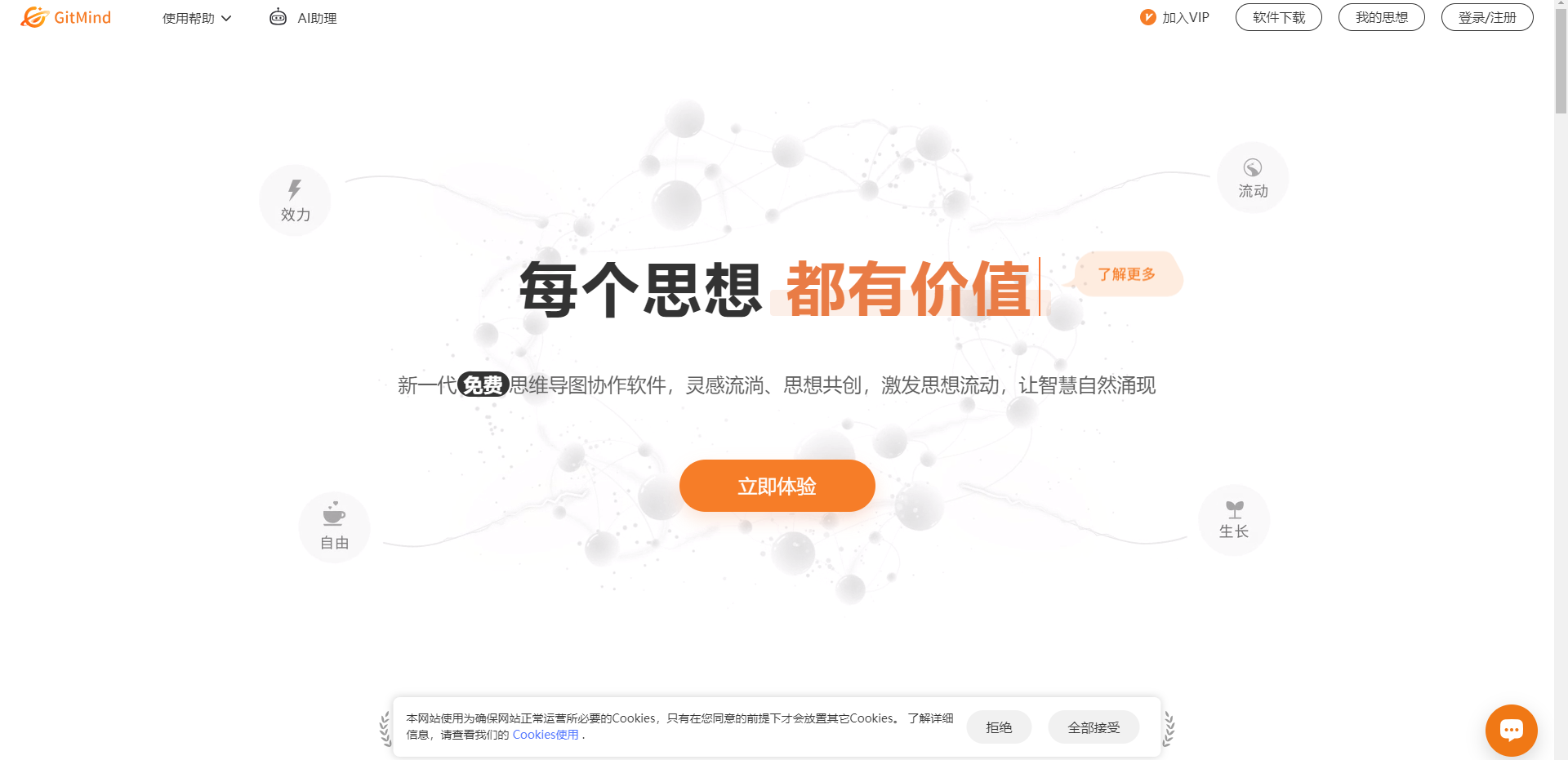 GitMind:全平台通用,免费畅享在线AI思维导图之旅