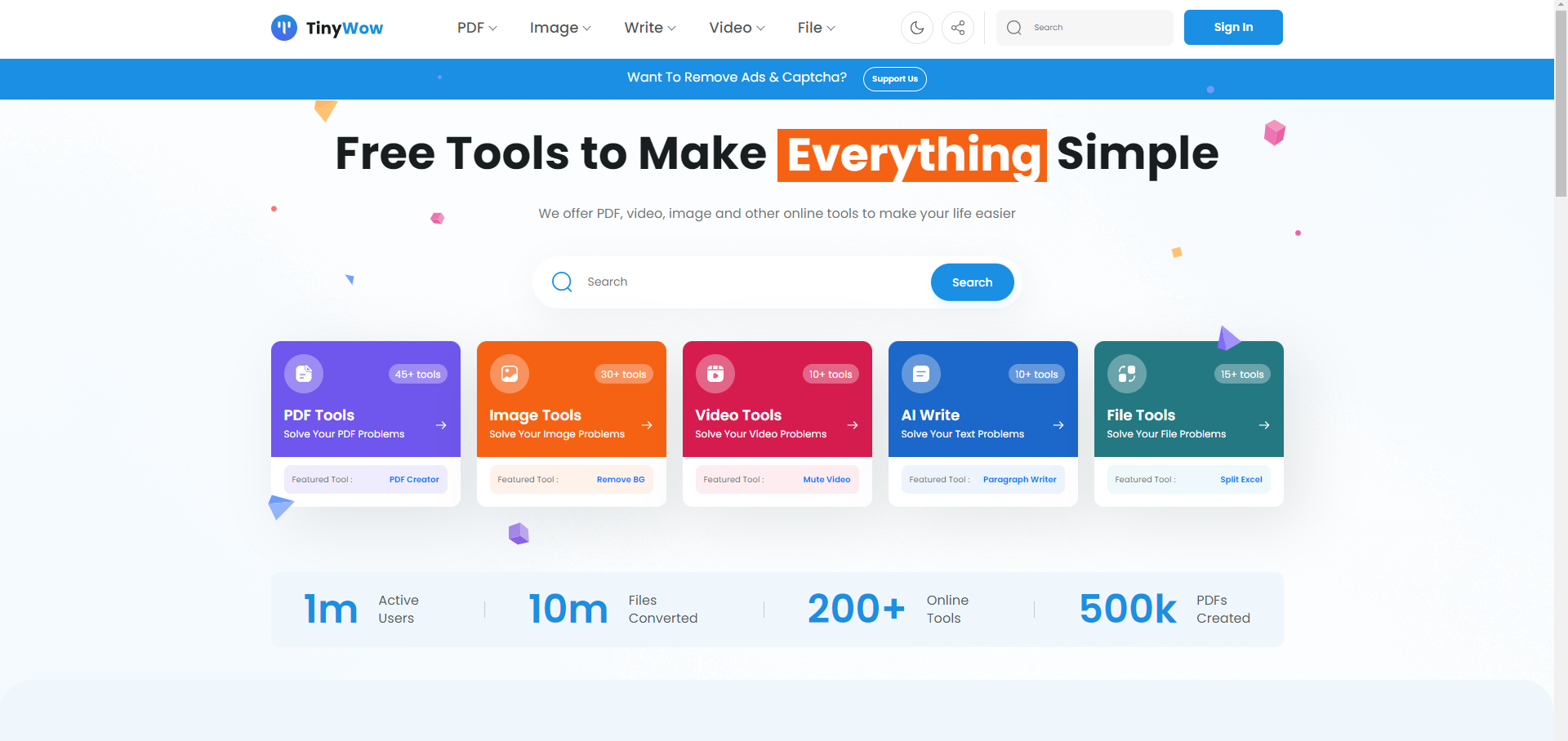TinyWow:免费AI文件转换工具集,高效处理文件新选择