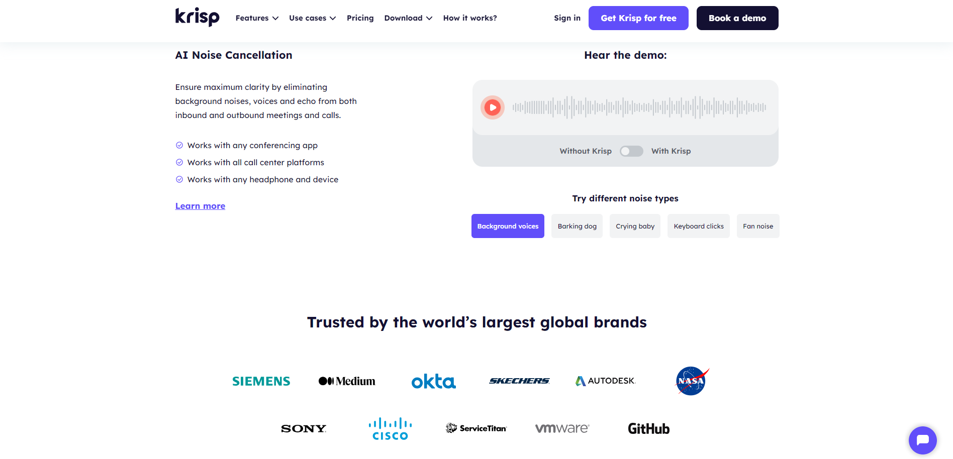 想用AI技术人工智能语言降噪?Krisp让通话更清晰、更安全