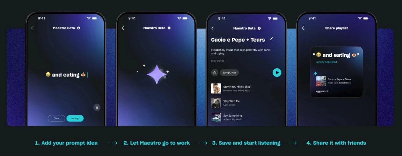 亚马逊Amazon Music开启AI生成歌单功能Maestro测试