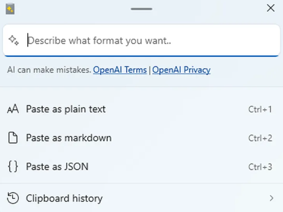 Windows 11 引入基于AI的复制粘贴功能,创新提升用户效率