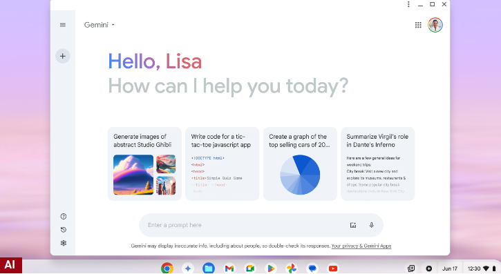 Chromebook Plus焕新升级:Gemini AI助力照片编辑与写作,用户效率再升级