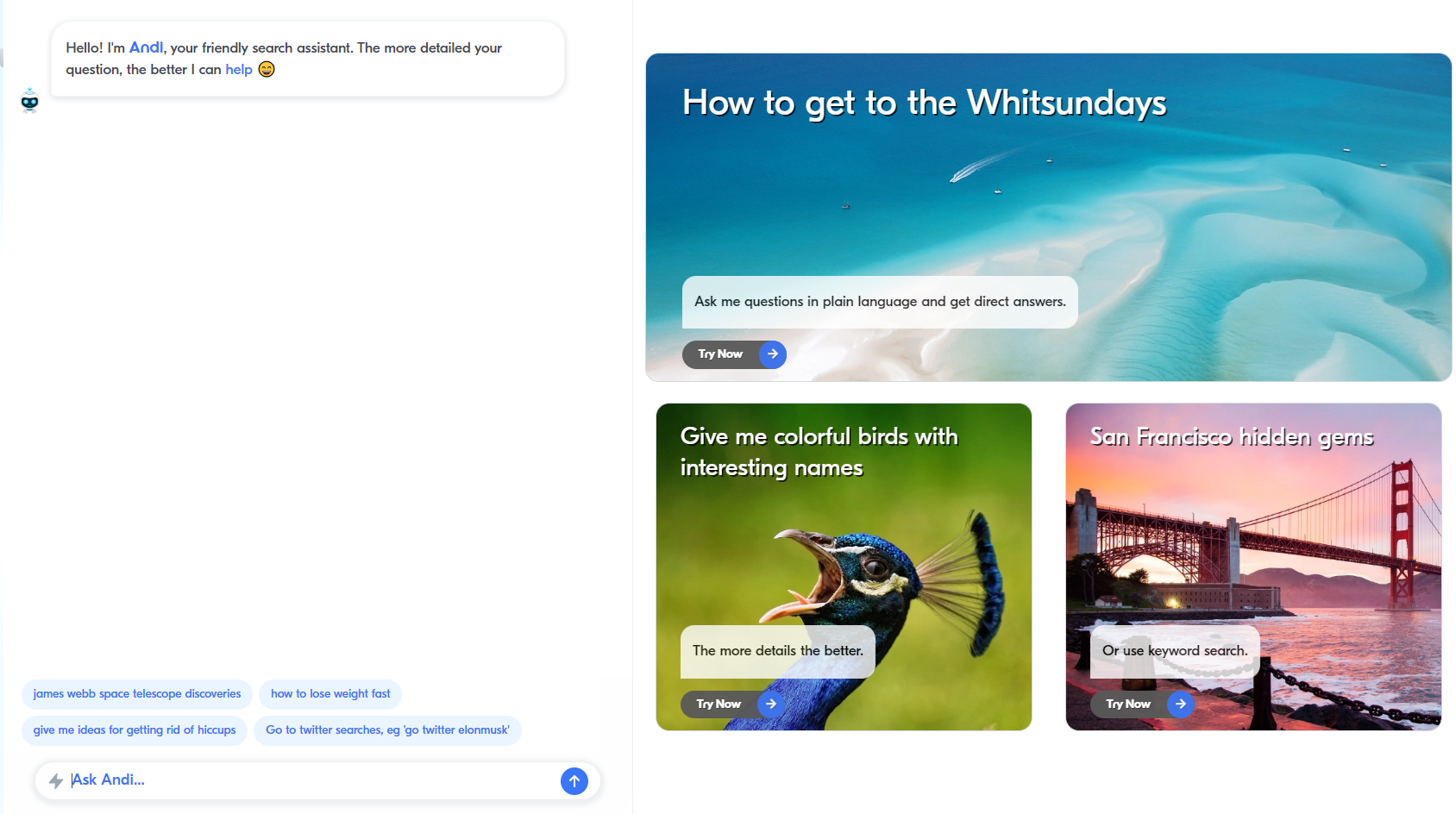 最佳AI搜索引擎推荐:Andi,让搜索变得更智能