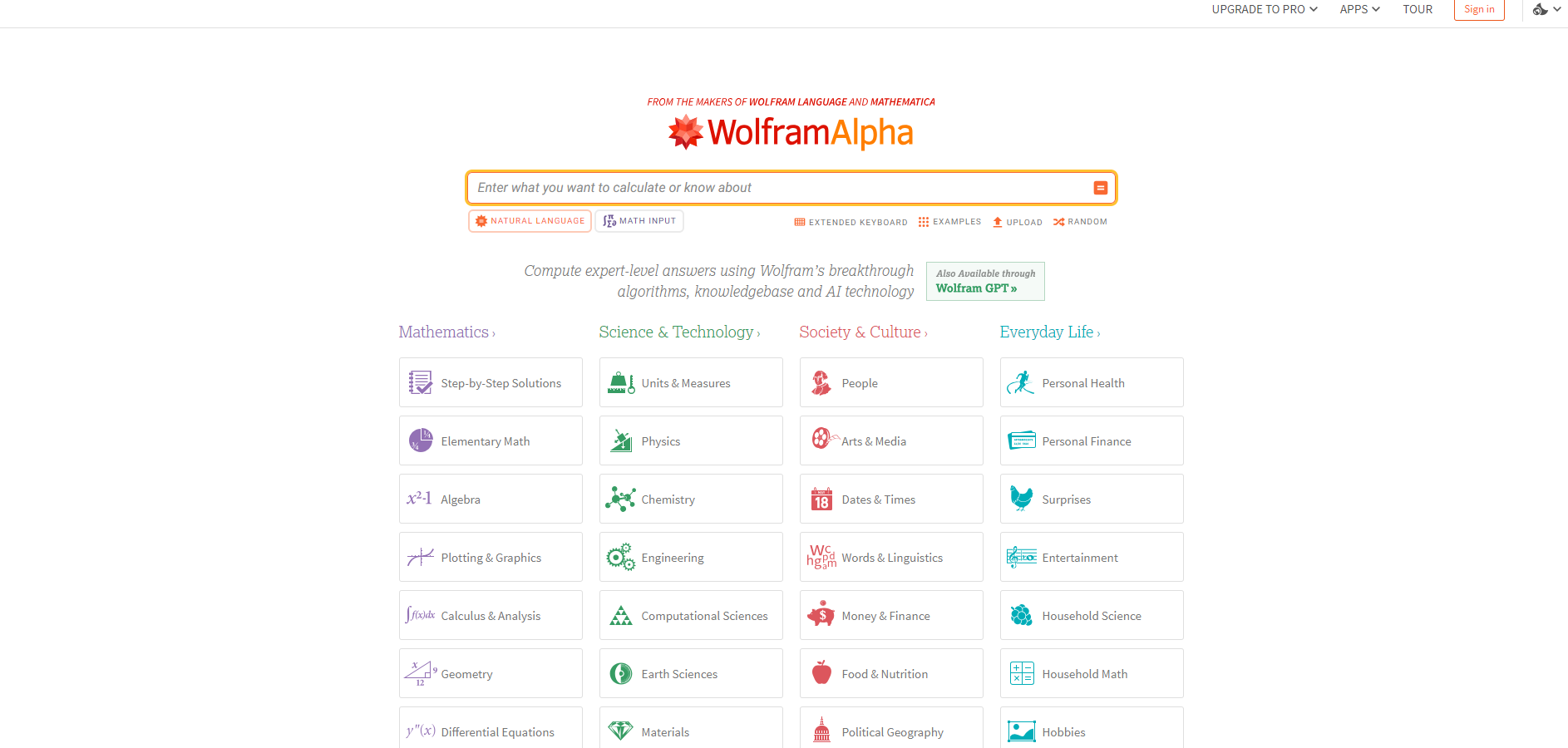 哪款智能搜索引擎好用?WolframAlpha:在线免费AI搜索,解锁知识探索新境界