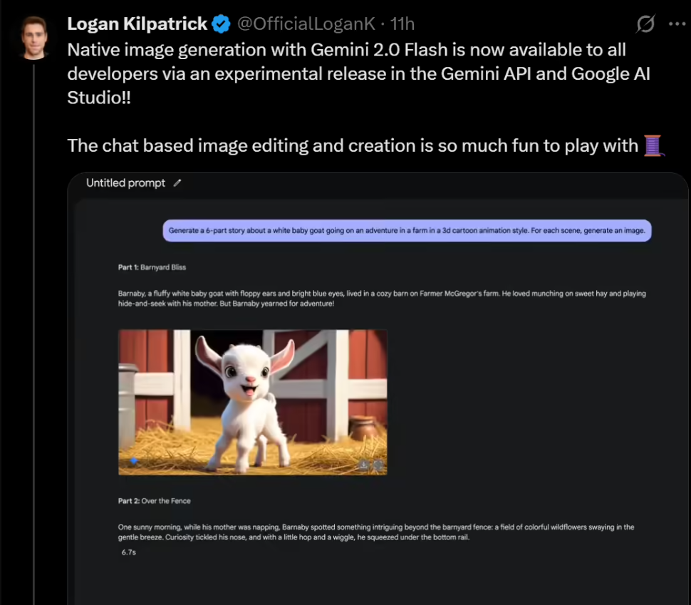 谷歌Gemini 2.0 Flash全模态图像生成器抢先上线,动漫游戏圈沸腾